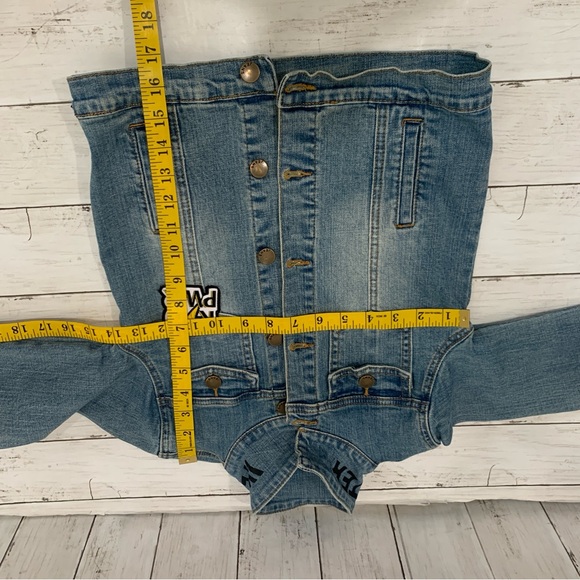 Wee Monster Girl's Denim Jacket Size 8 Heart electric patch cotton kid power - Picture 14 of 15